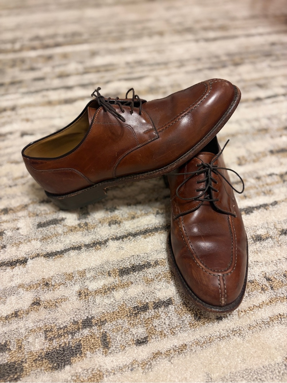 Johnston & Murphy Chestnut Brown Leather Derby Shoes
